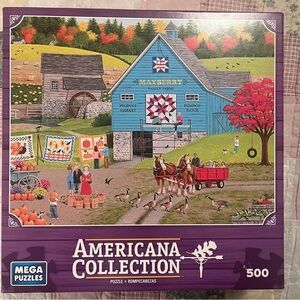 Americana Collection 500 Pc JIGSAW PUZZLE, Bountiful Harvest 13" x 19" Complete